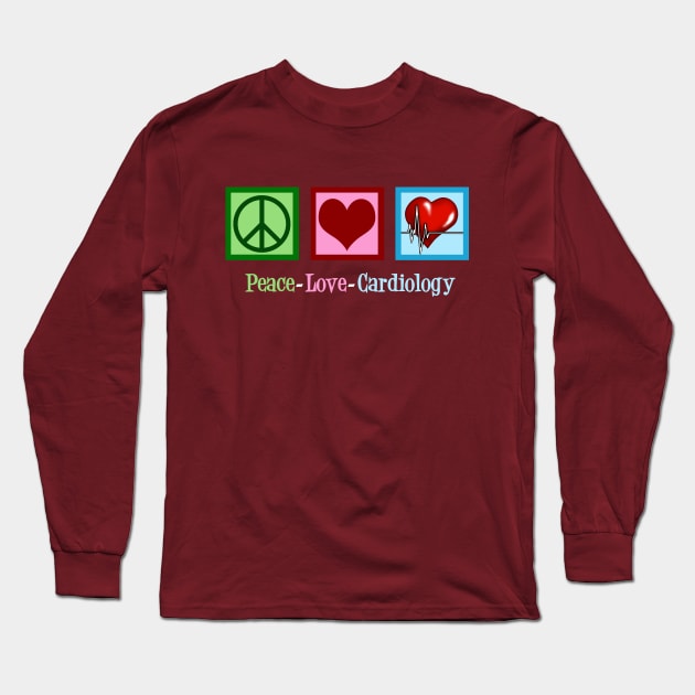 Peace Love Cardiology Long Sleeve T-Shirt by epiclovedesigns